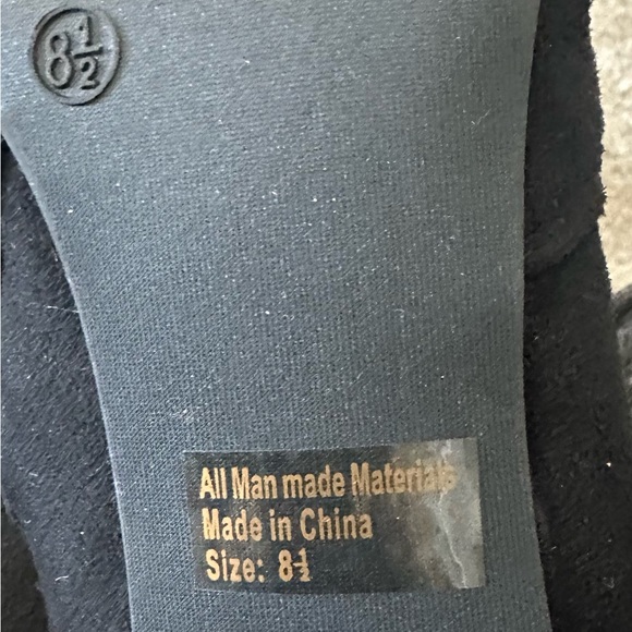 Thigh High Black and Floral Suede Boots size 8 1/2 - Picture 3 of 3